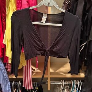 Black Cropped Cardigan